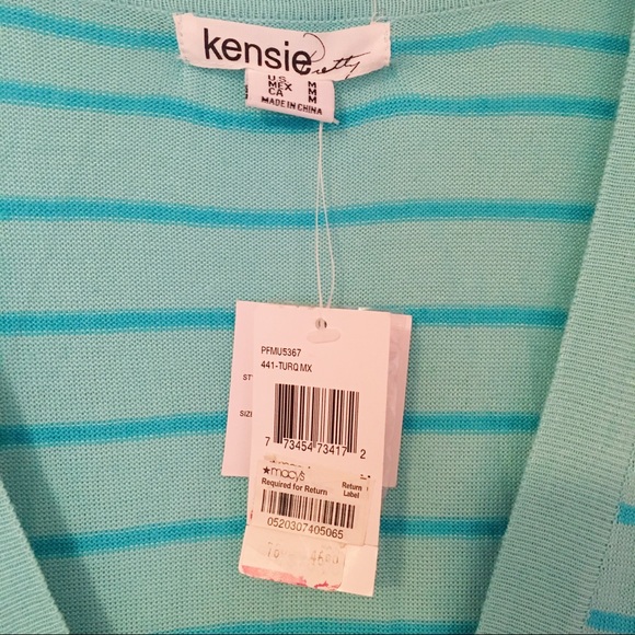 Blue Striped Sweater Dress - Picture 3 of 4